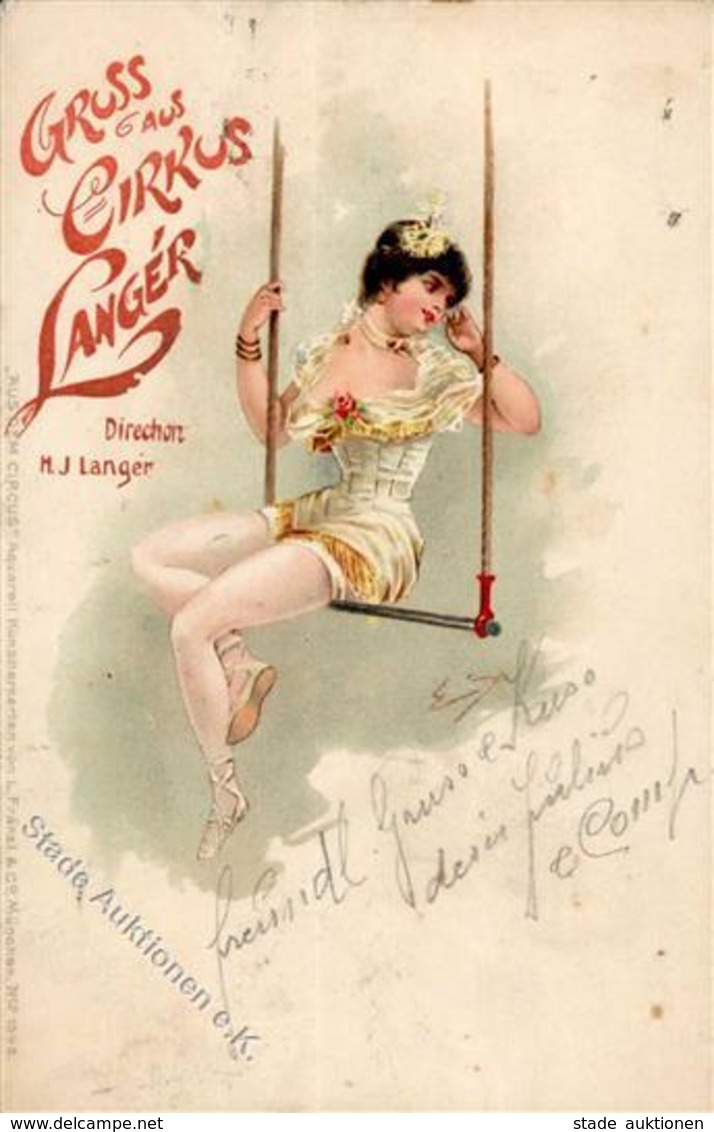 Schlemo, E. Zirkus Langer  Künstlerkarte 1901 I-II (fleckig) - Non Classificati