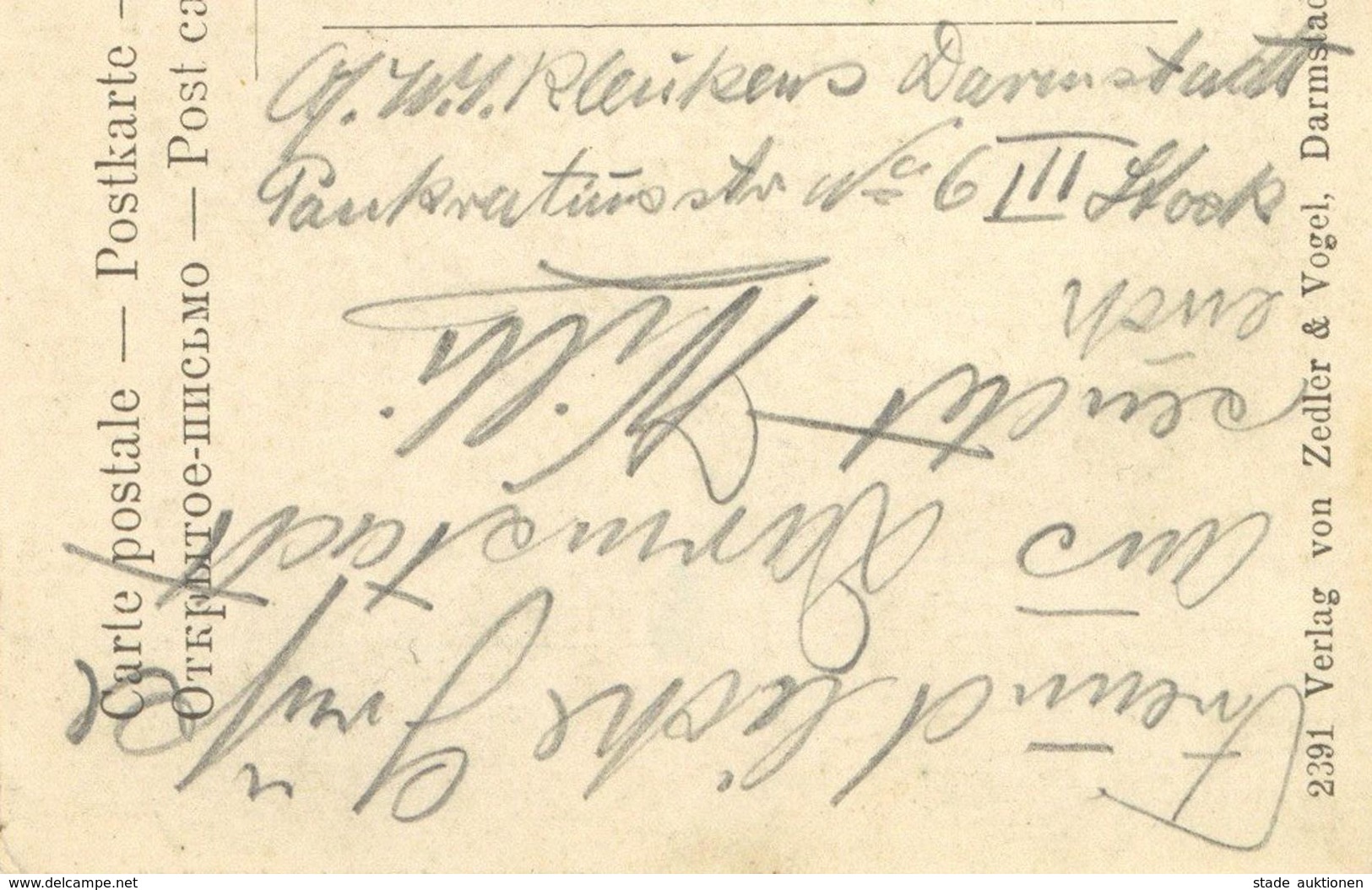 Kunstgeschichte Darmstadt Künstlerkolonie Ernst Ludwig Haus Autograph Kleukens, Friedrich Wilhelm 1909 Ansichtskarte I-I - Christiansen