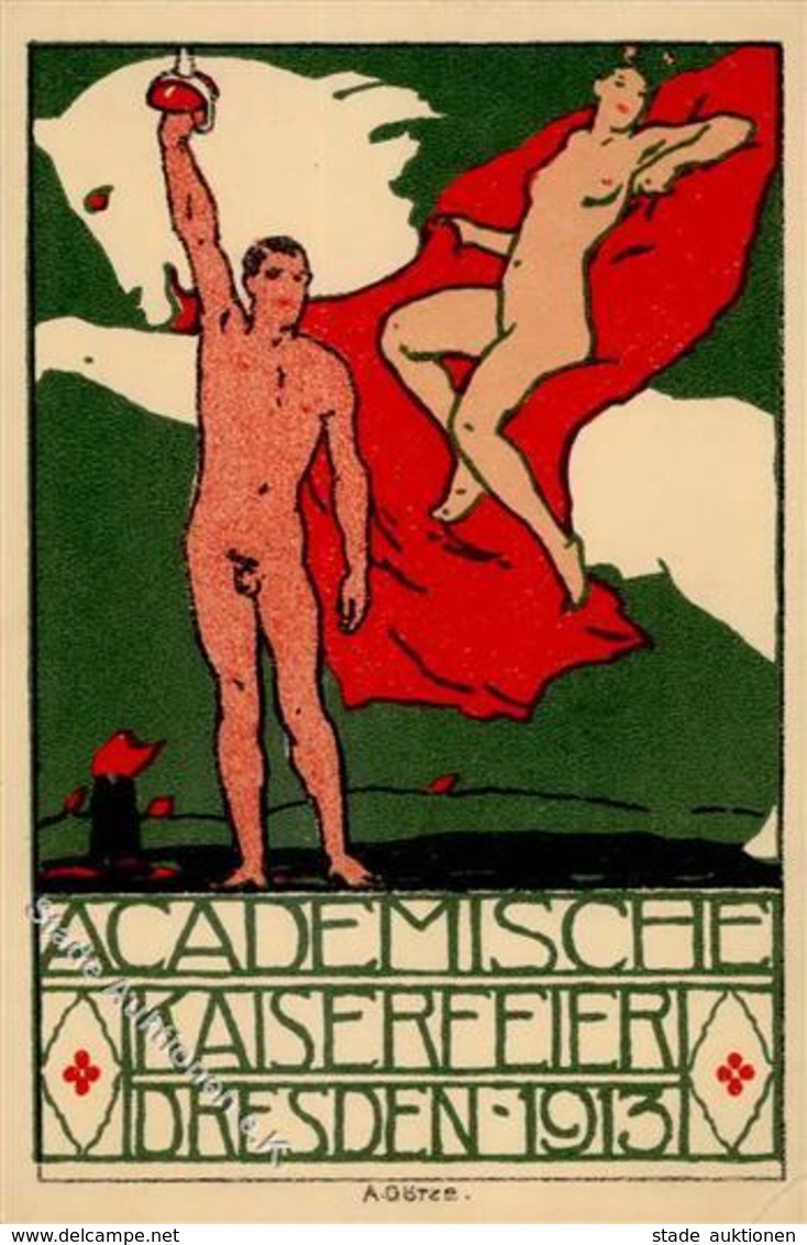 Kunstgeschichte Dresden Götze, A. Akademische Kaiserfeier Künstlerkarte 1913 I-II - Ohne Zuordnung