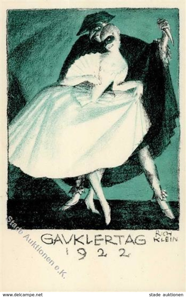 Kunstgeschichte München Gauklertag 1922 Sign. Klein, Rich. Künstler-Karte I-II - Ohne Zuordnung