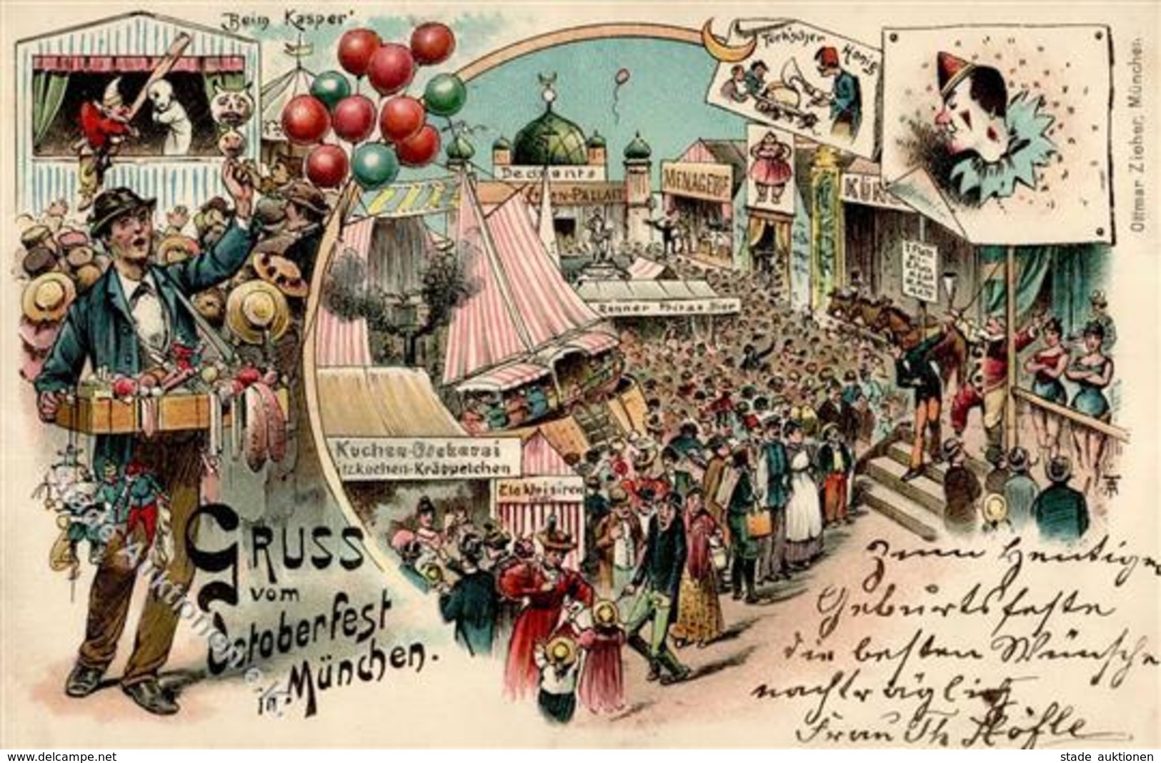 Thiele, Arthur Oktoberfest Künstlerkarte 1898 I-II - Thiele, Arthur