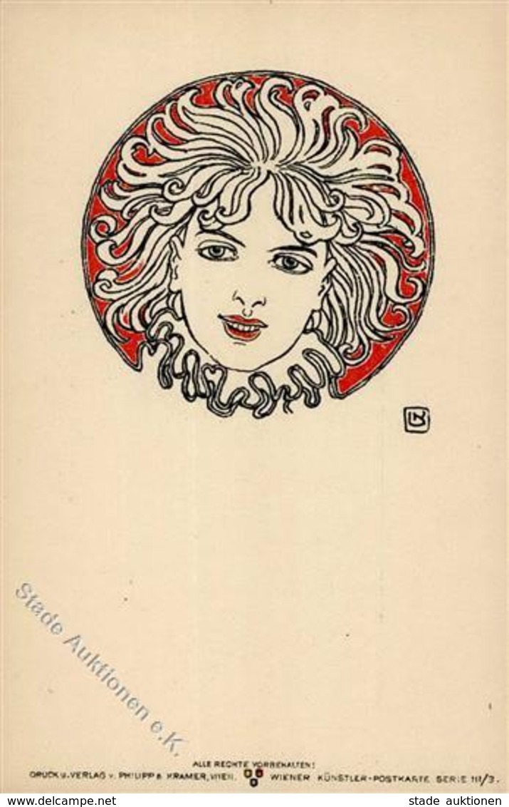 Verlag Philipp & Kramer Serie III/3 Jugendstil Kainradl Künstler-Karte I-II Art Nouveau - Ohne Zuordnung