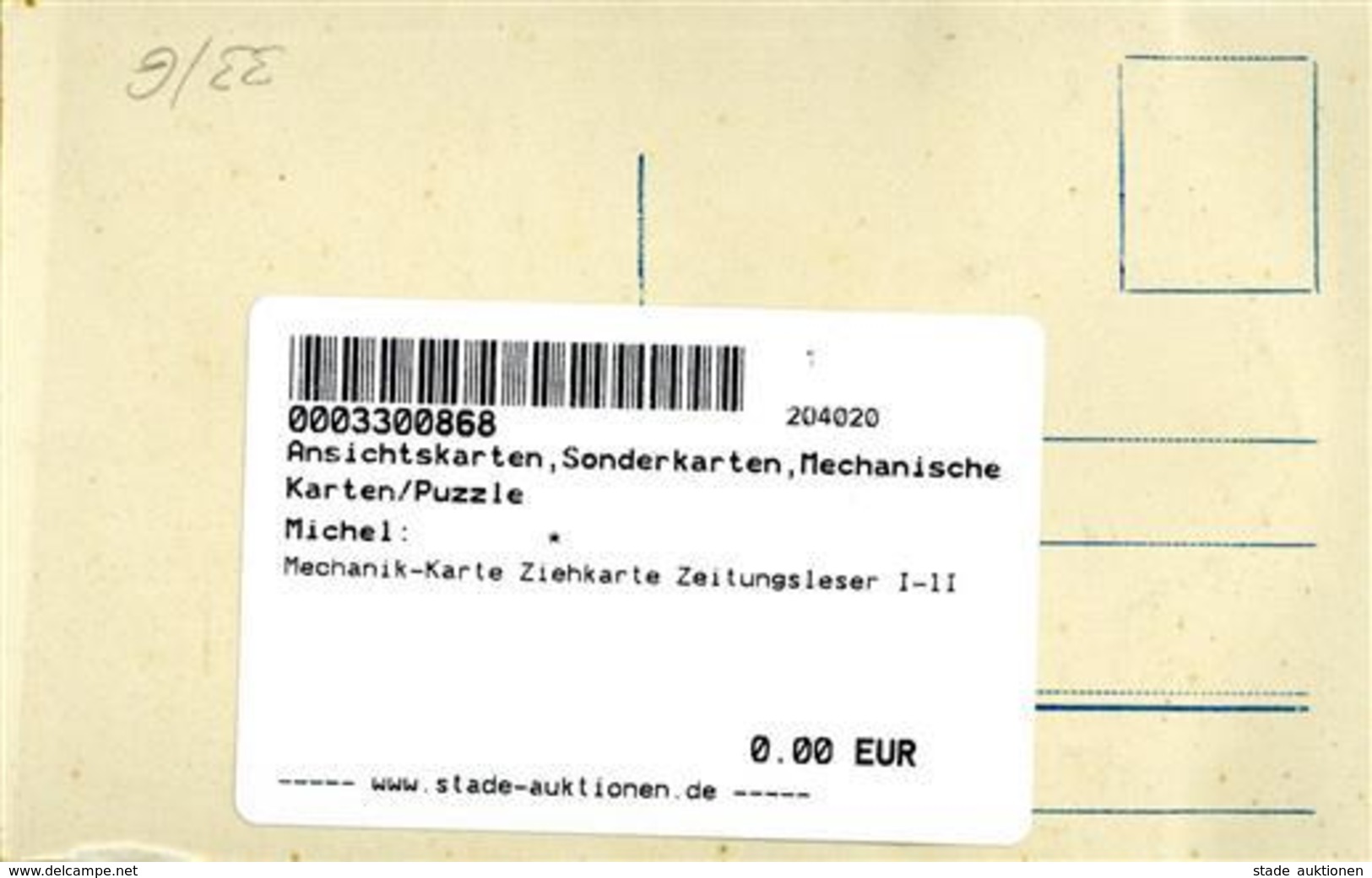 Mechanik-Karte Ziehkarte Zeitungsleser I-II - Other & Unclassified