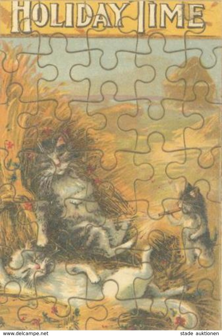 Puzzle Katzen Raphael Tuck & Sons I-II Chat - Sonstige & Ohne Zuordnung