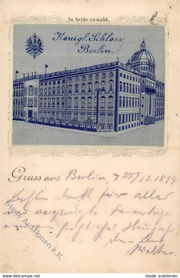 Seide Gewebt Königliches Schloss Berlin 1899 I-II Soie - Autres & Non Classés