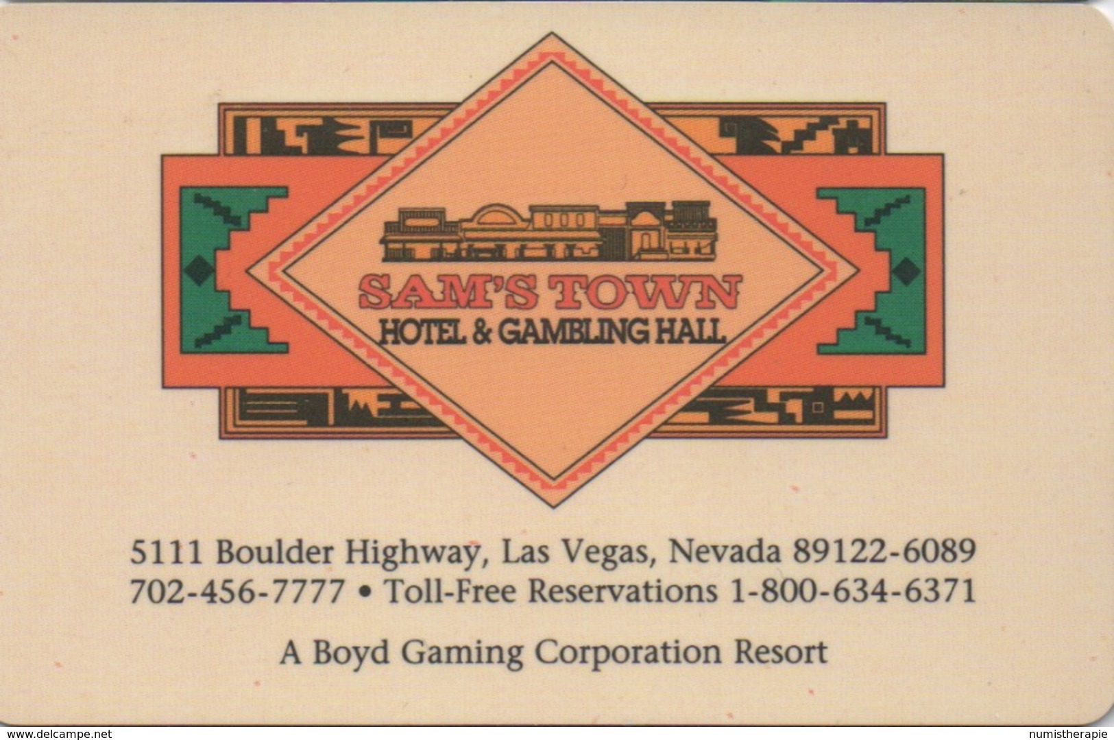 Carte Clé Hôtel Avec Casino Adjoint : Sam's Town Hotel & Gambling Hall : Las Vegas - Cartes D'hotel