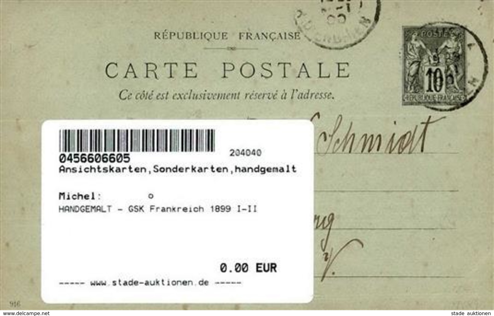 HANDGEMALT - GSK Frankreich 1899 I-II - Autres & Non Classés