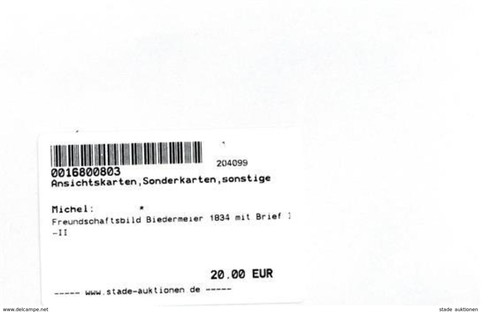 Freundschaftsbild Biedermeier 1834 Mit Brief I-II - Sonstige & Ohne Zuordnung