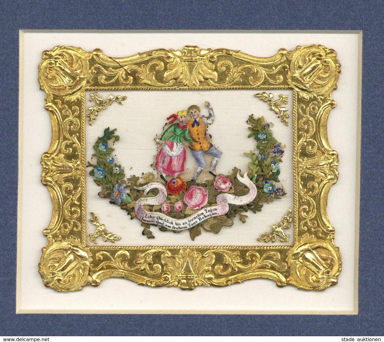 Freundschaftsbild Biedermeier Ca. 1825 Ca. 8,5 X 7 Cm Im Passepartout I-II - Other & Unclassified