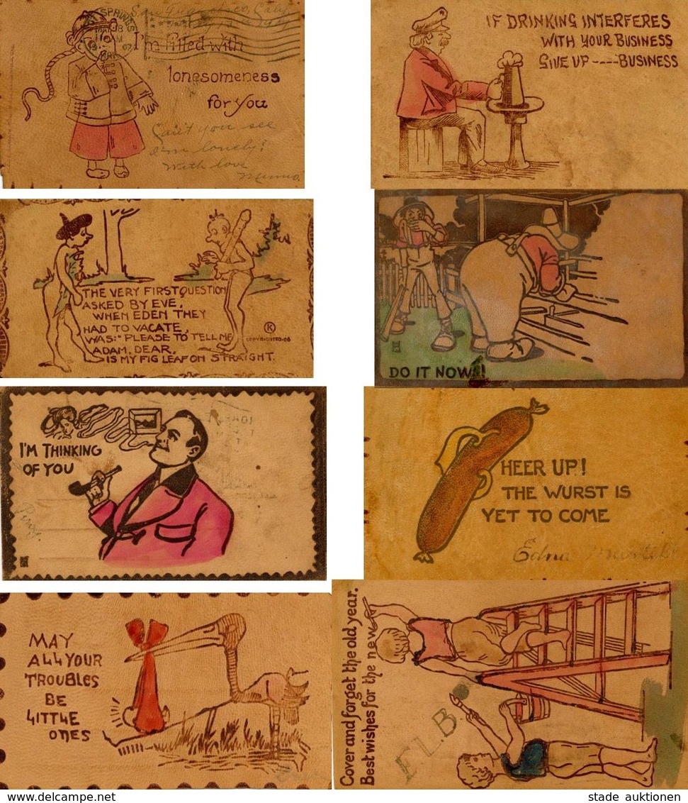 Leder Lot Mit 16 Stück Künstler-Karten I-II - Autres & Non Classés