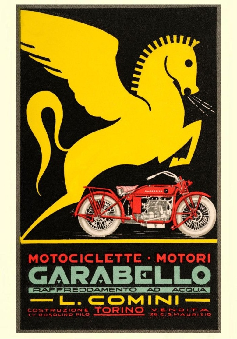 Motocycle Postcard Carabello L.Comini Torino  - Reproduction - Pubblicitari