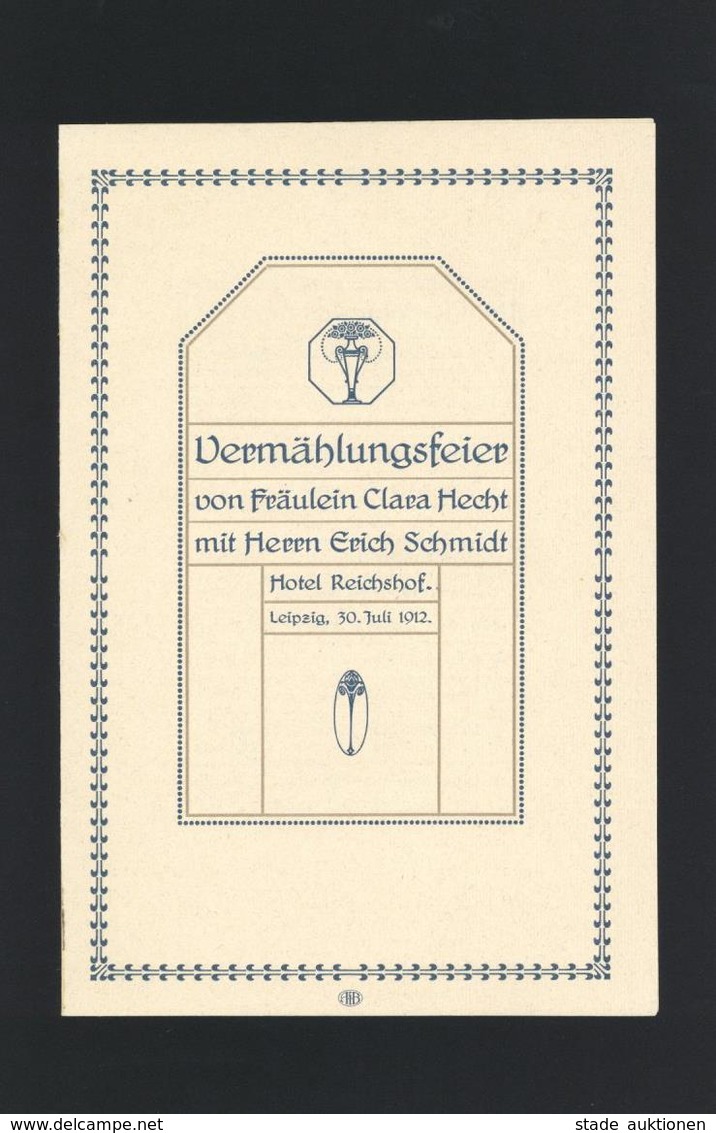 Speise-Karte Jugendstil Hotel Reichshof Leipzig 1912 I-II Art Nouveau - Other & Unclassified