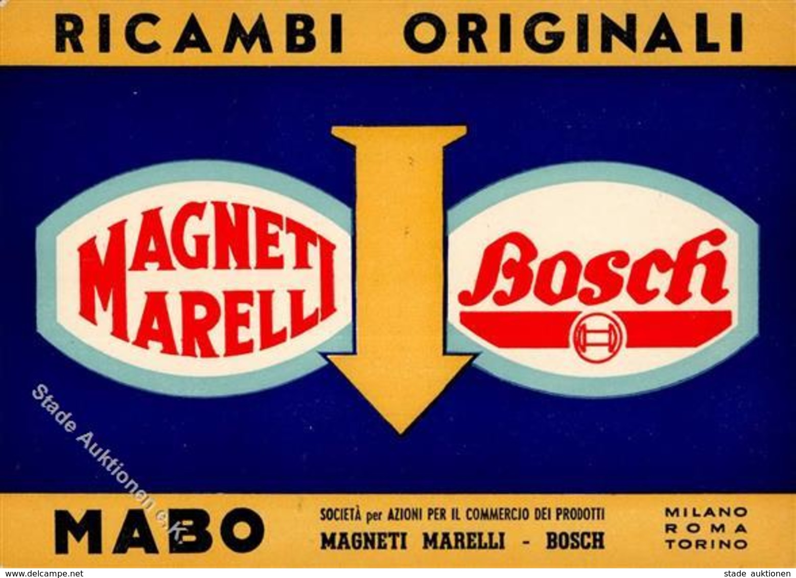 Werbung Auto Italien Bosch Magnei Marelli I-II Publicite - Pubblicitari