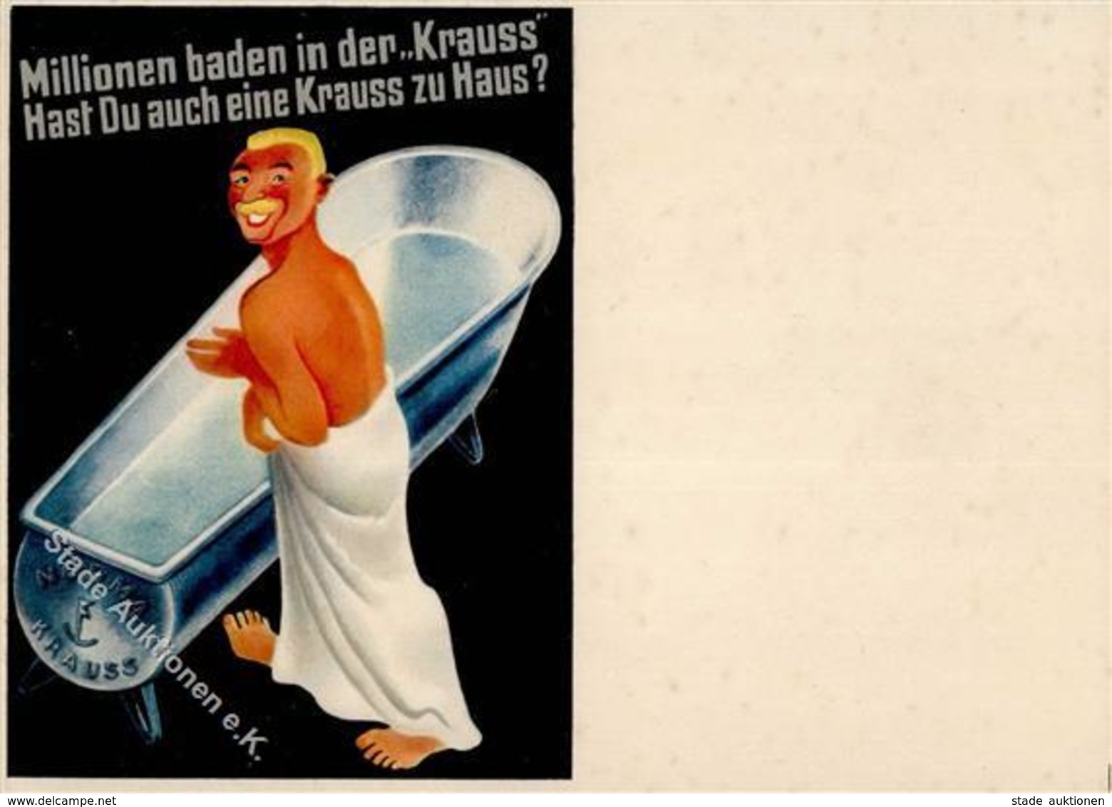 Werbung Krauss Badewanne I-II Publicite - Werbepostkarten