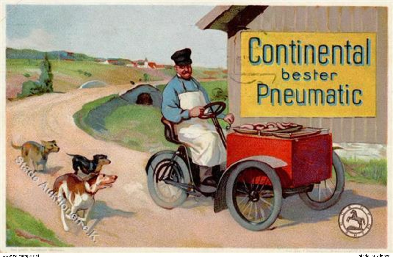 Continental Pneumatic Hunde  Werbe AK 1911 I-II Chien - Advertising
