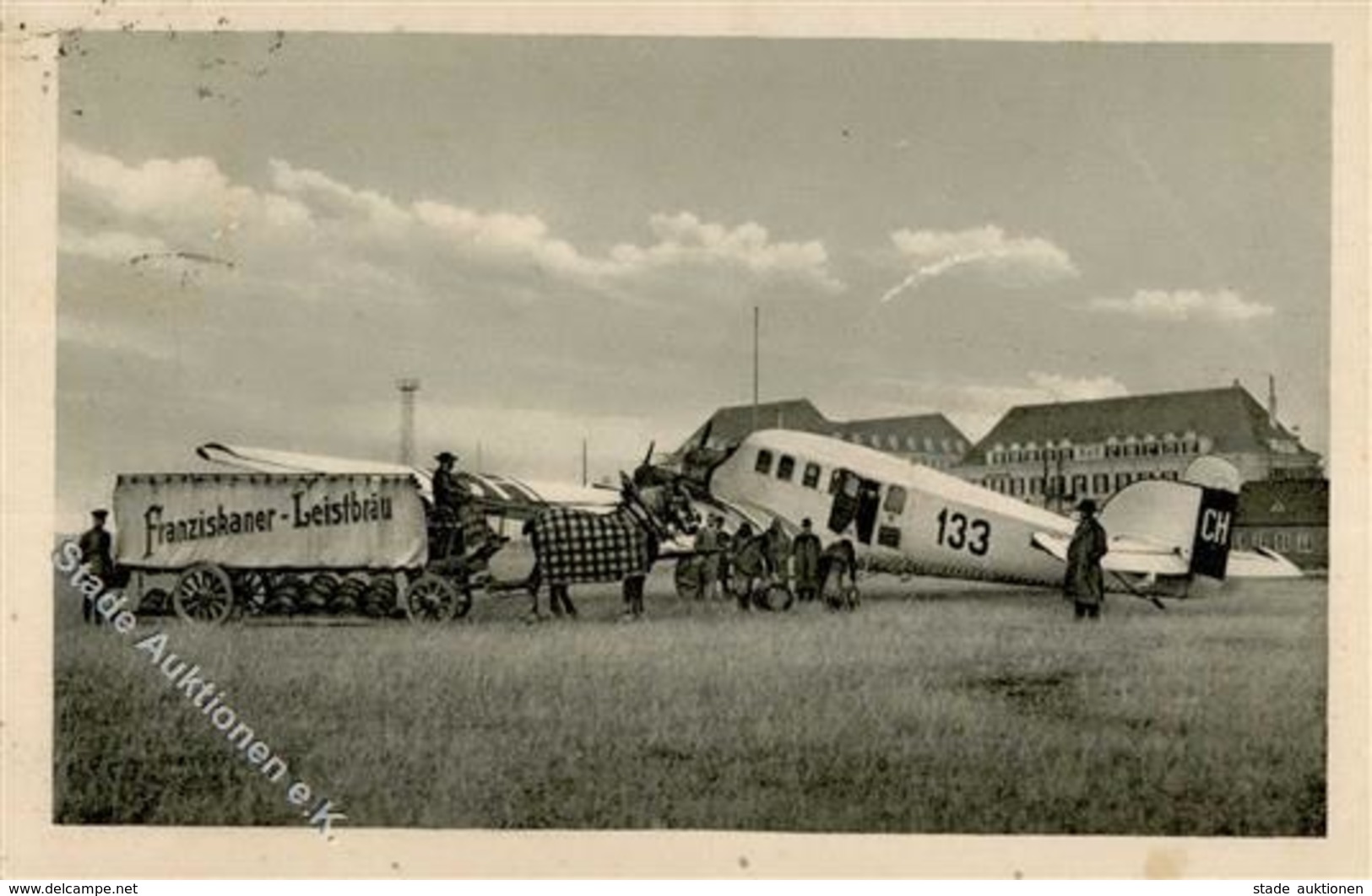 BIER - MÜNCHEN - Der Erste FRANZISKANER-LEISTBRÄU Biertransport Im Flugzeug München-Wien 18.10.1926 I-II Aviation - Werbepostkarten