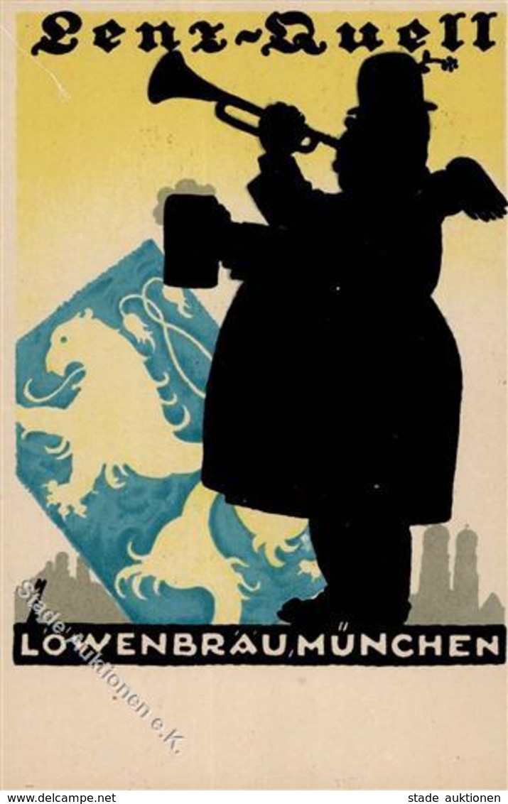 Bier München (8000) Lenz Quell Löwenbräu I-II Bière - Advertising