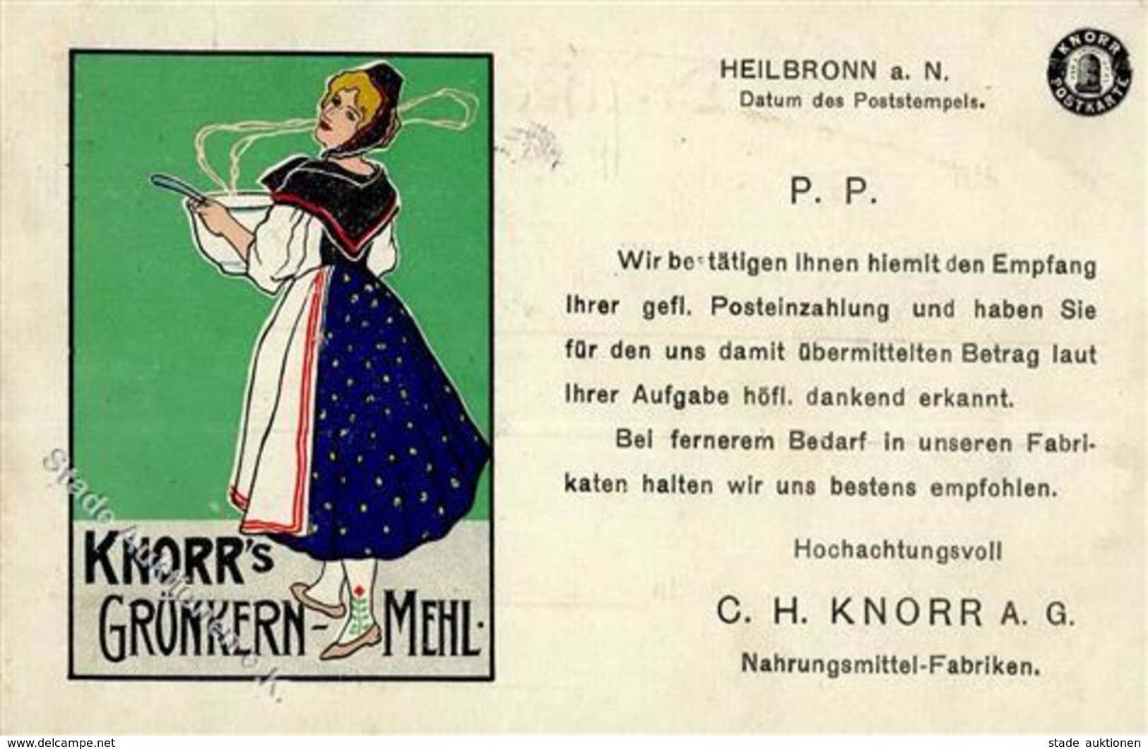 Lebensmittel Heilbronn (7100) Knorr Grünkern Mehl I-II - Advertising