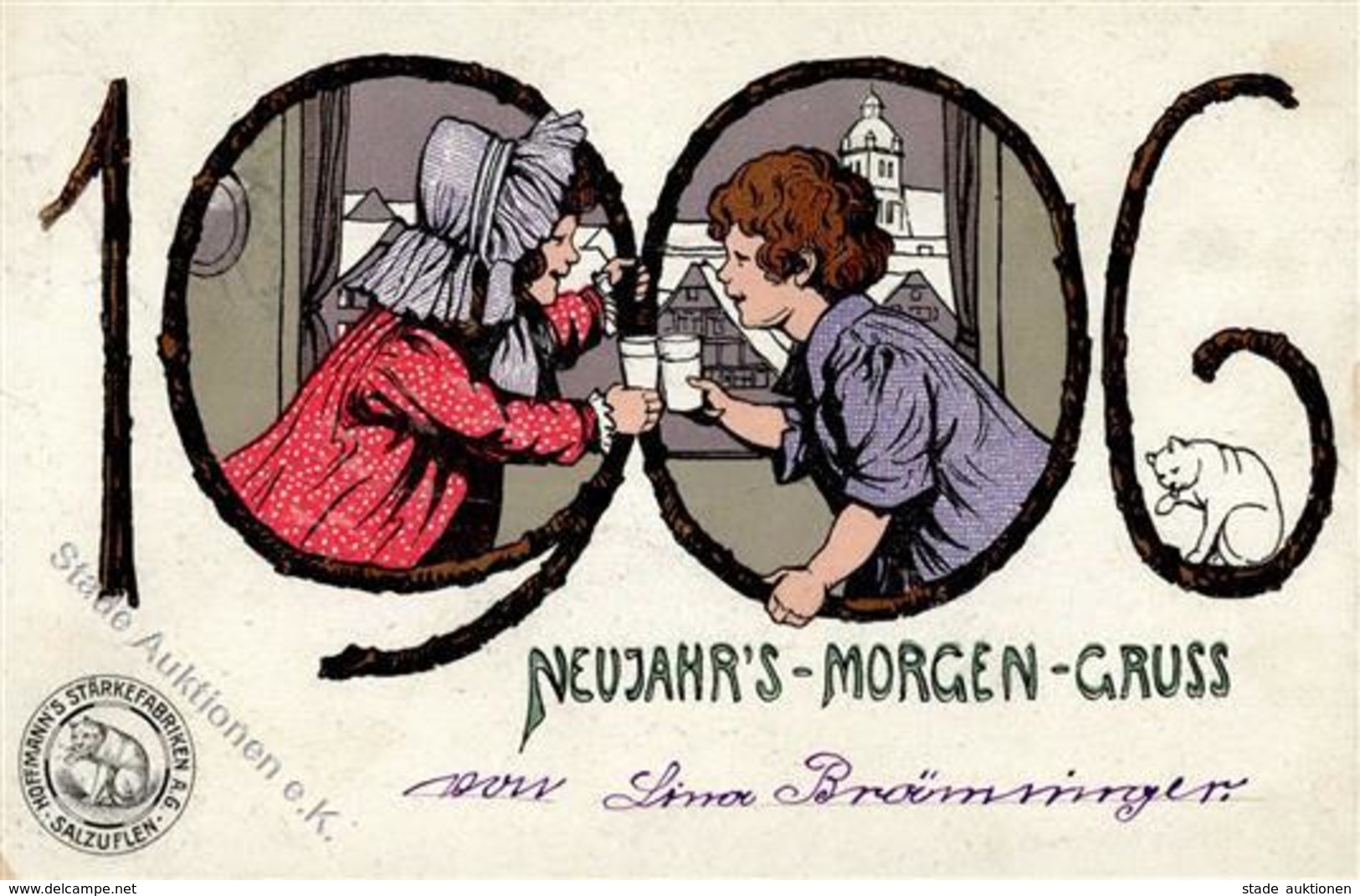 Hoffmann's Stärke Neujahr 1906 I-II (Marke Entfernt) Bonne Annee - Werbepostkarten