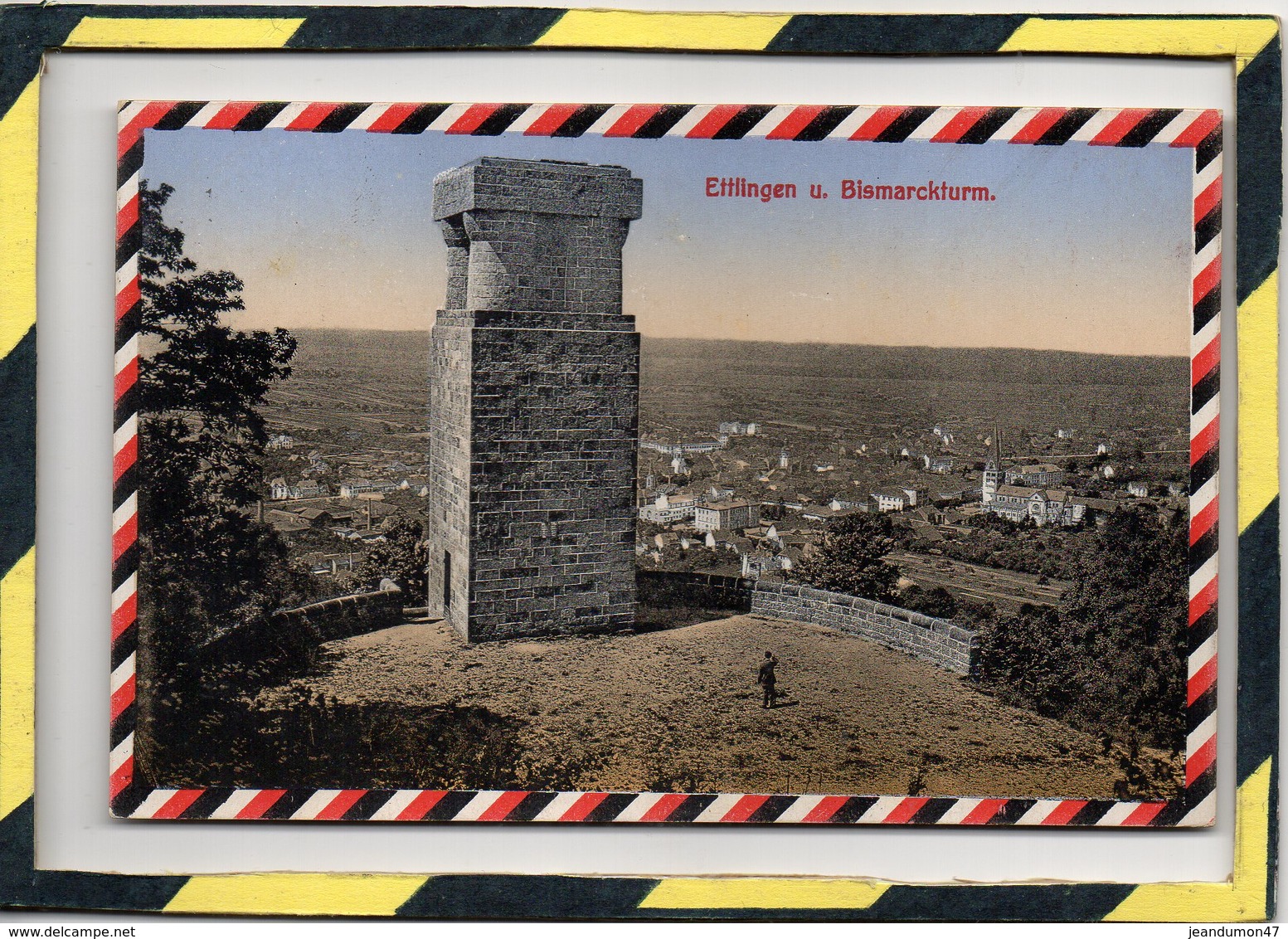 ETTLINGEN U. BISMARCKTURN. ( CARTE EN COULEUR ET BORDEE ) - Ettlingen