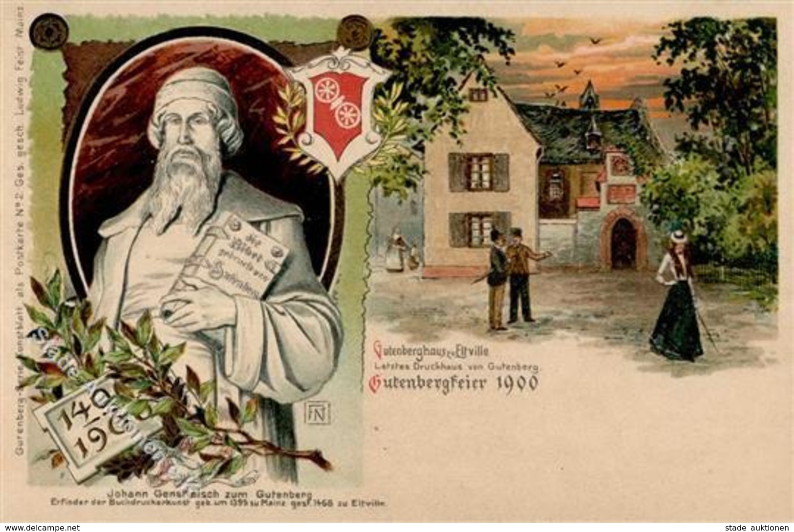 Gutenberg Mainz (6500) 500 Jahr-Feier I-II - Autres & Non Classés
