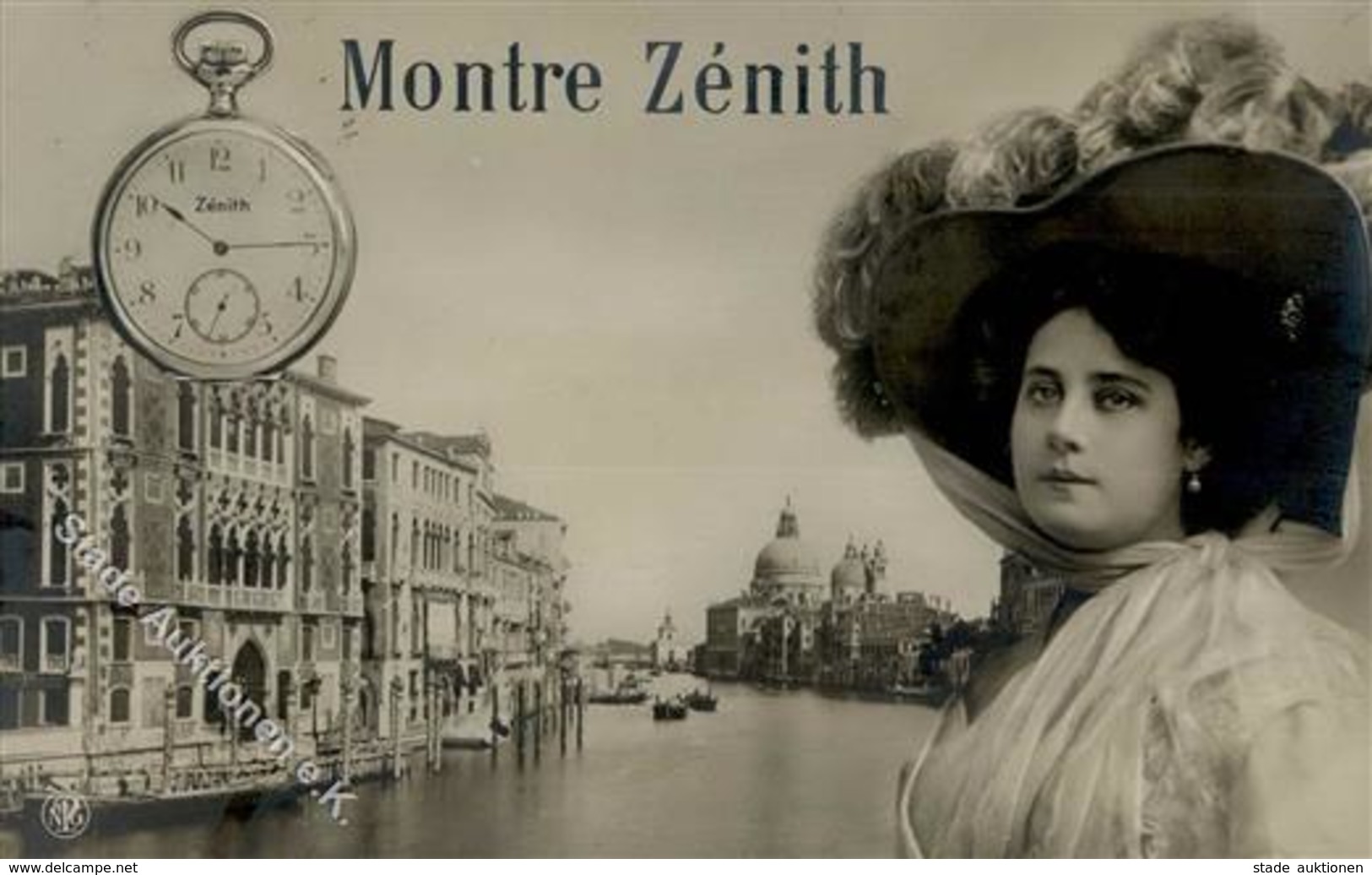 Uhr Montre Zenith Fotomontage AK 1910 I-II Photo Montage - Other & Unclassified