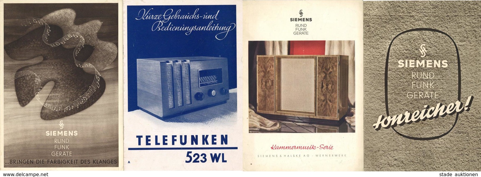 Radio Lot Mit 11 Gebrauchsanweisungen Von Siemens Und Telefunken Ca. 50'er Jahre I-II - Radio