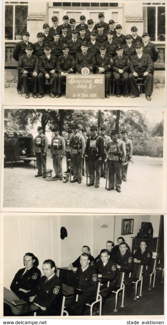 Feuerwehr Kirchheimbolanden (6719) Landes Feuerwehrschule Lot Mit 7 Foto-Karten I-II Pompiers - Firemen