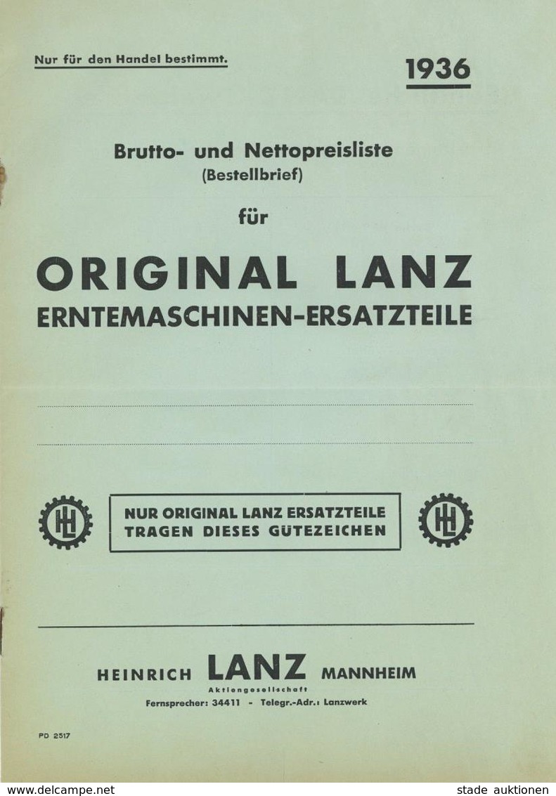 Landwirtschaft Mannheim (6800) Lanz Erntemaschinen Prospekt II Paysans - Expositions