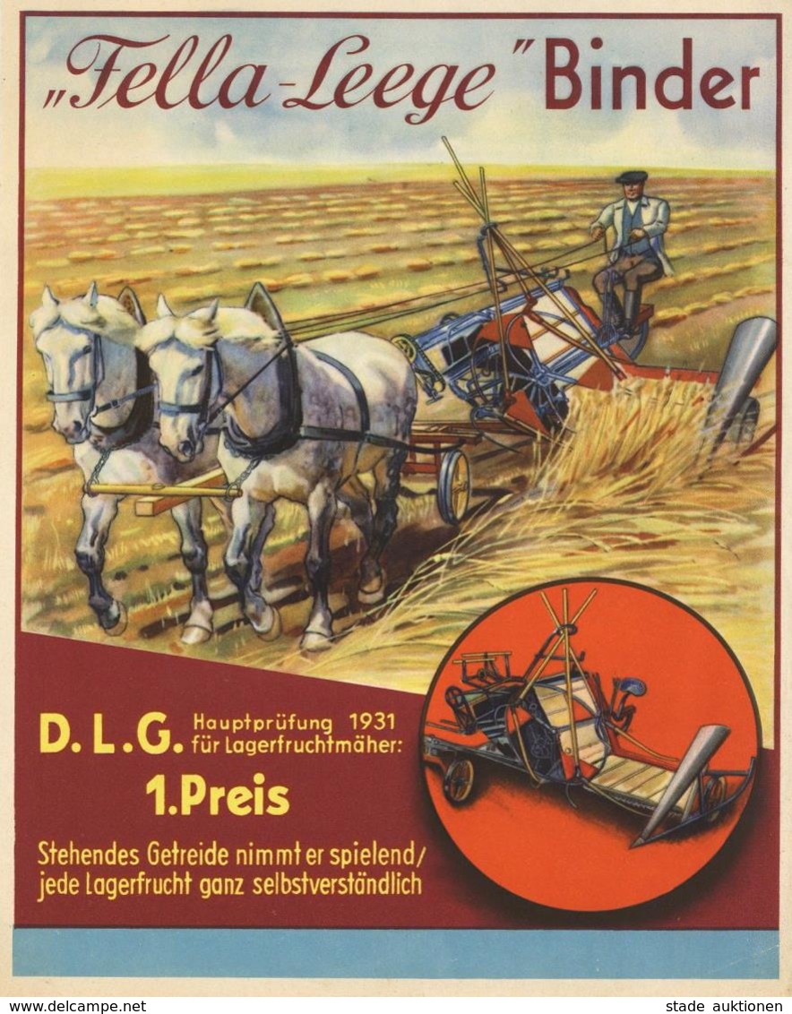 Landwirtschaft Prospekt Fella-Leege Binder I-II Paysans - Ausstellungen