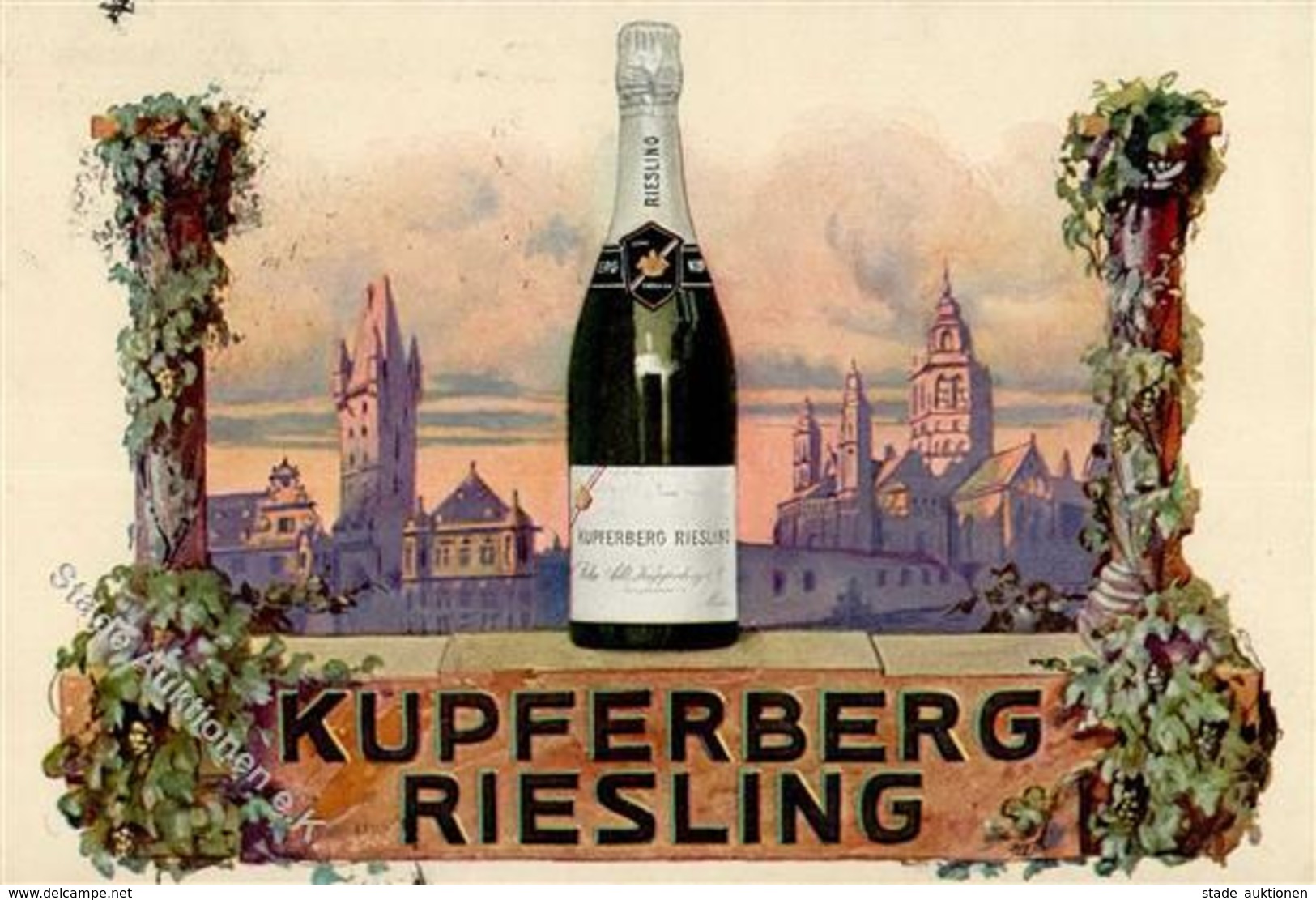 WEIN - MAINZ KUPFERBERG RIESLING (Marke Mit Firmenlochung) I-II - Exhibitions