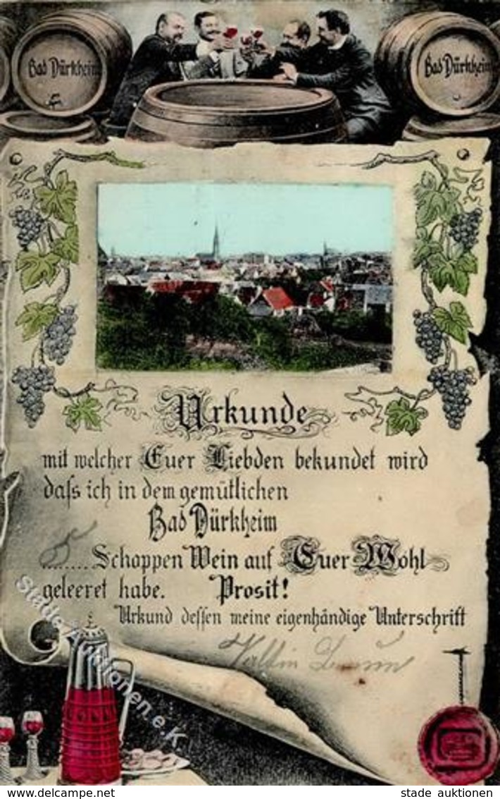 Wein Bad Dürkheim (6702) 1915 I-II (fleckig) Vigne - Exhibitions