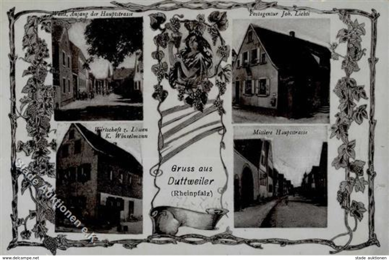 Wein Duttweiler (6730) Gasthaus Löwen Ansichtskarte 1906 I-II Vigne - Exhibitions