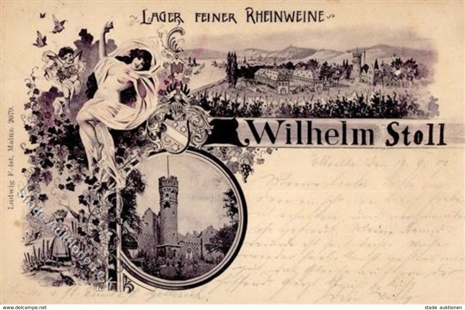 Wein Eltville (6228) Lager Feiner Rheinweine Ansichtskarte 1901 I-II Vigne - Exhibitions