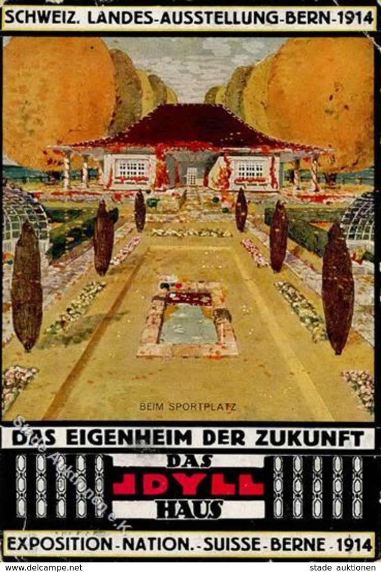 Ausstellung Bern (3000) Schweiz Schweizer Landesausstellung Das Eigenheim Der Zukunft 1914 II (Eckbug, Stauchung) Expo - Expositions