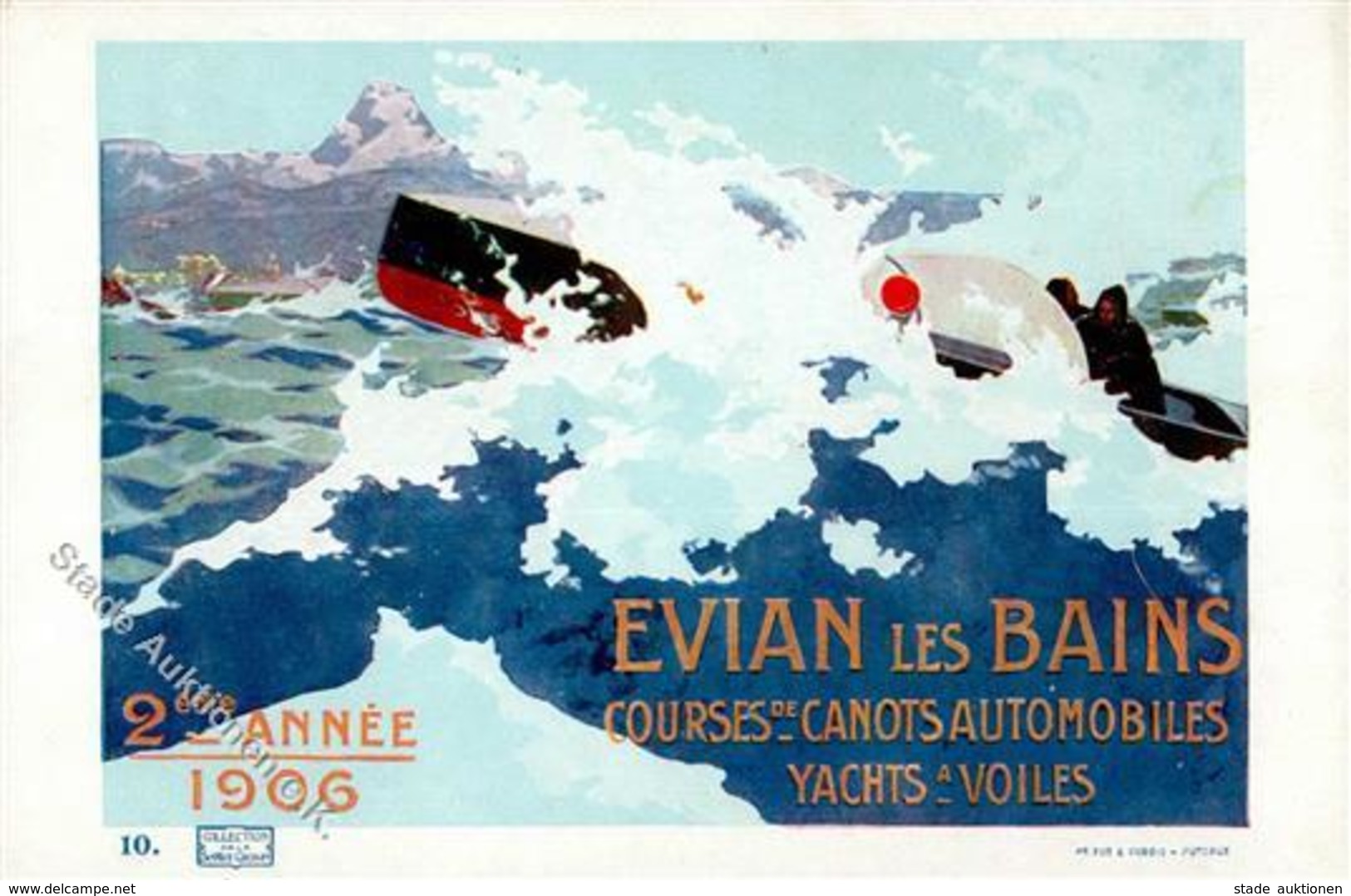Ausstellung Evian-les-Bains (74500) Frankreich Couses De Canotsautomobiles, Yachts A Voiler 1906 I-II Expo - Ausstellungen