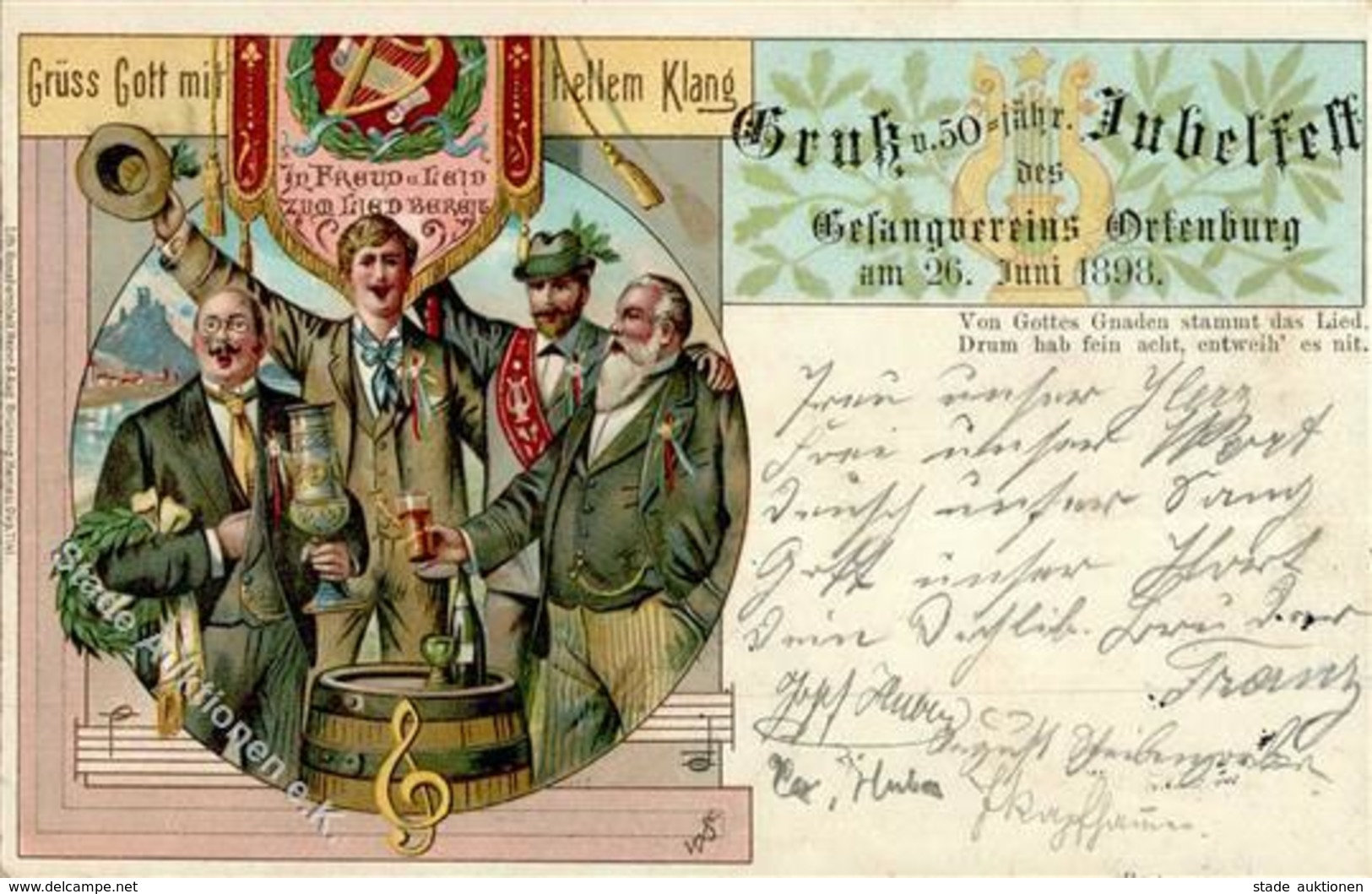 ORTENBURG (8359) - Gruss V. 50 Jubelfest GESANGVEREIN Ortenburg 1898 - Marke Entfernt I-II Montagnes - Esposizioni