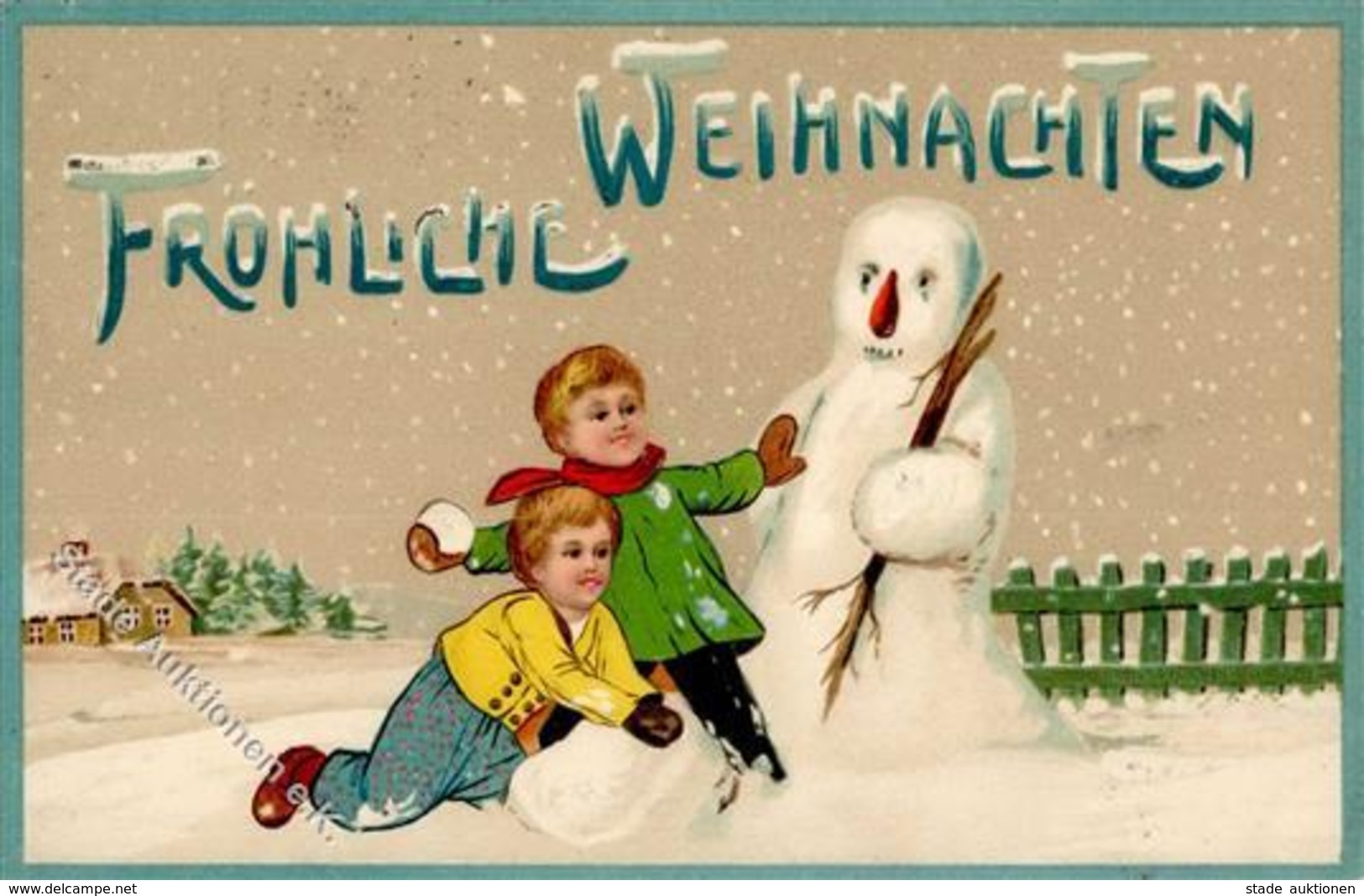 Schneemann Kinder  Prägedruck 1911 I-II - Sonstige & Ohne Zuordnung