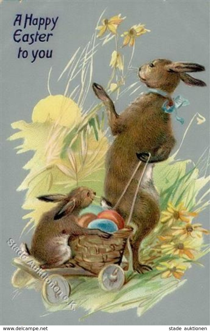 Ostern Hase Personifiziert Prägedruck I-II Paques - Easter