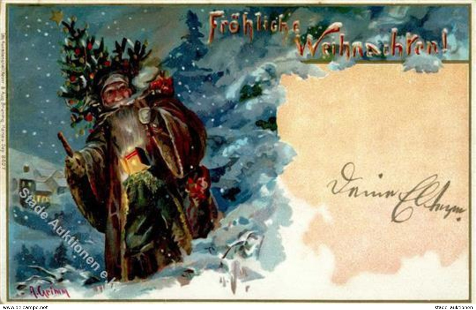 WEIHNACHTSMANN - Litho 1899 Sign. A.Grimm I-II - Santa Claus