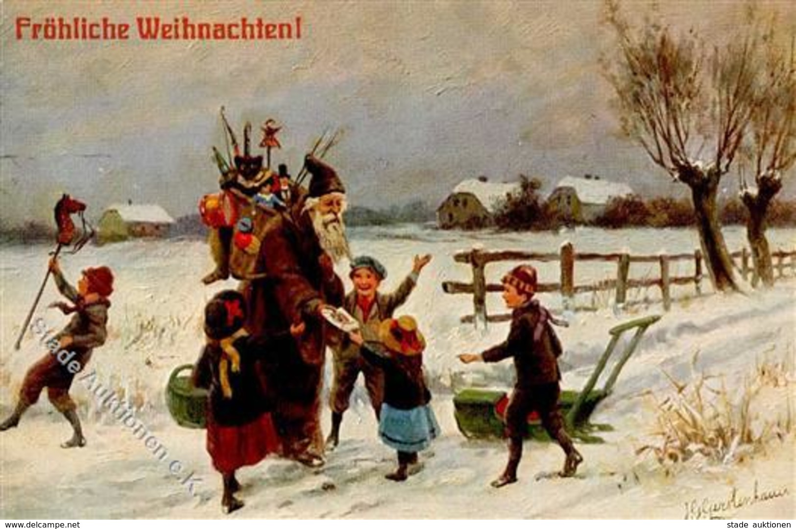 WEIHNACHTSMANN - Mit Spielzeug Sign. J.G.Gerstenhauer TSN 1196 I Jouet - Santa Claus