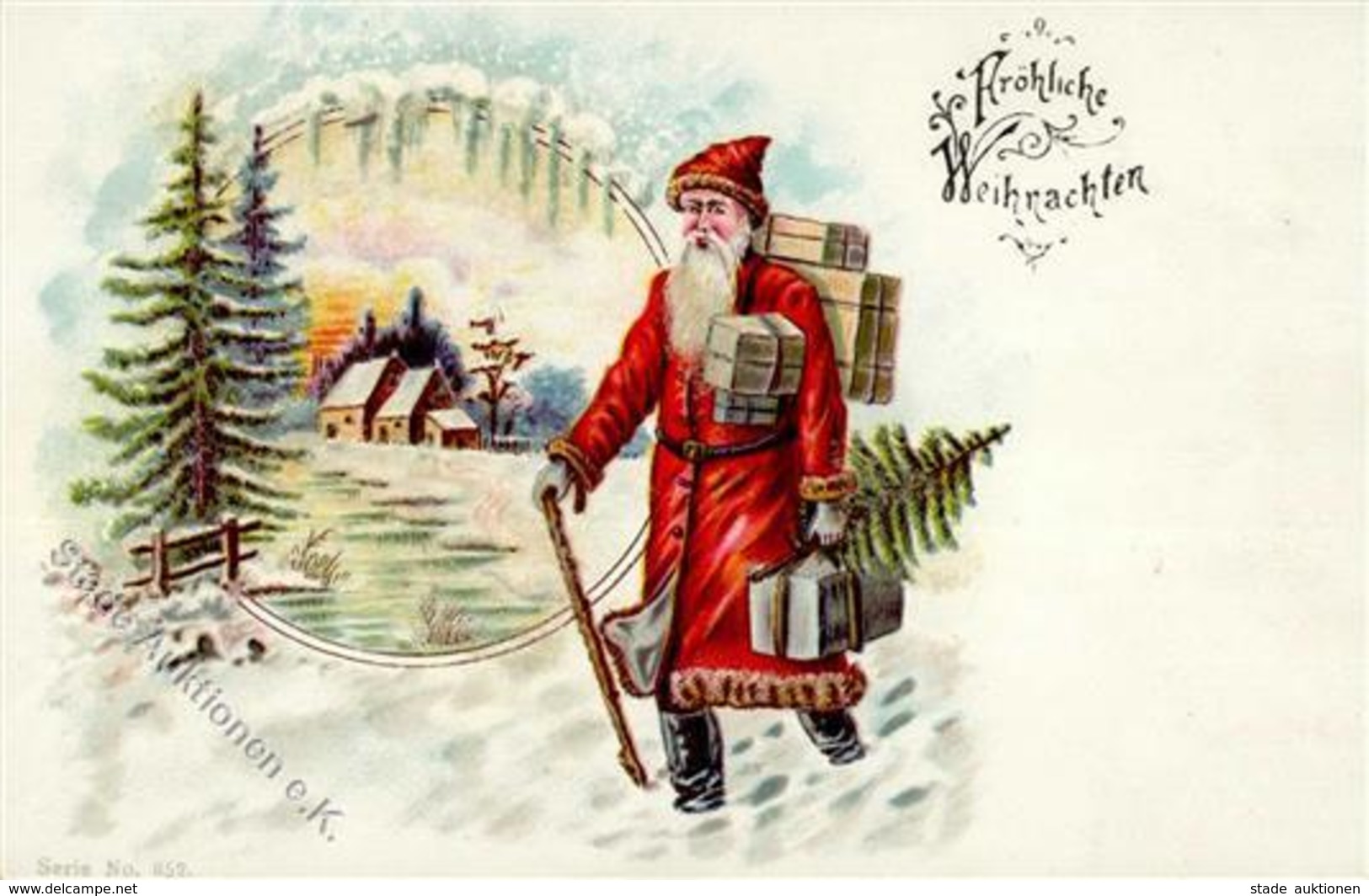 WEIHNACHTSMANN - Winter-Glitzer-Ak I - Santa Claus