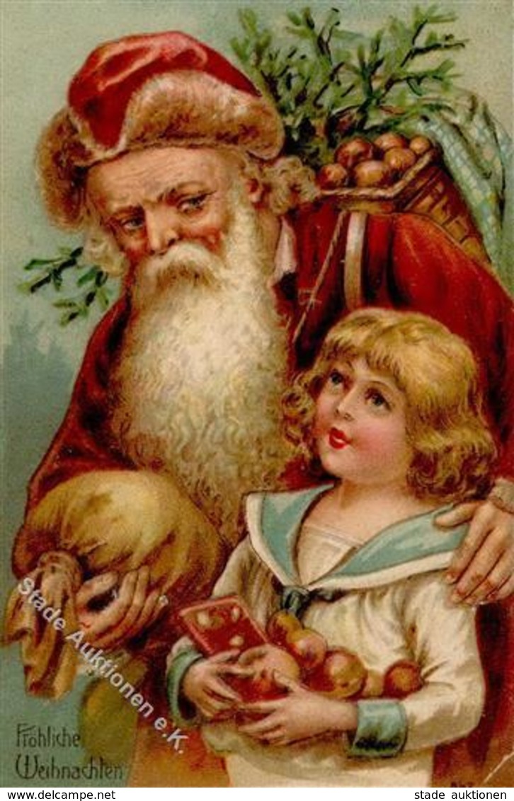 Weihnachtsmann Kind  Prägedruck I-II Pere Noel - Santa Claus