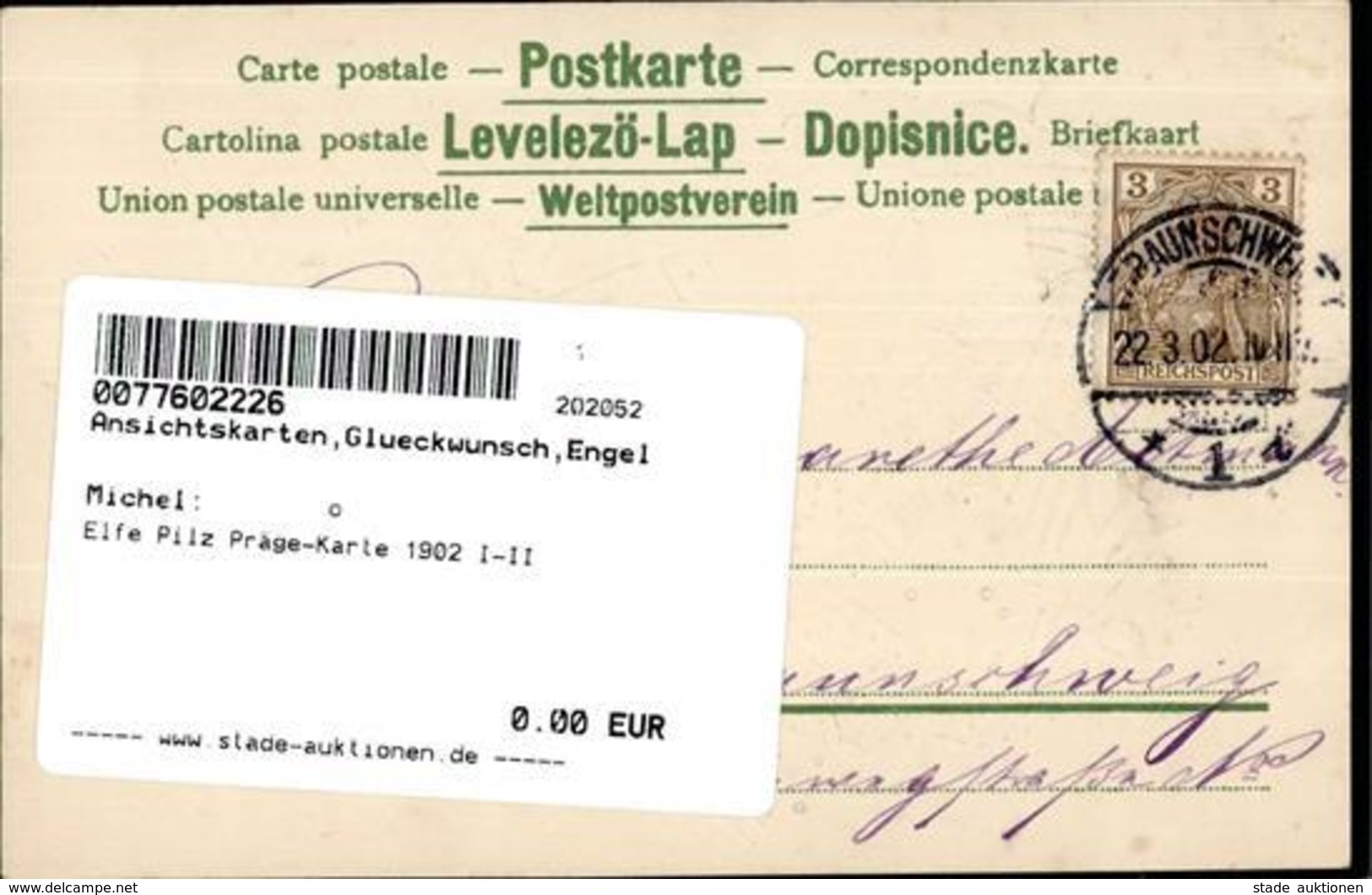 Elfe Pilz Präge-Karte 1902 I-II - Engel