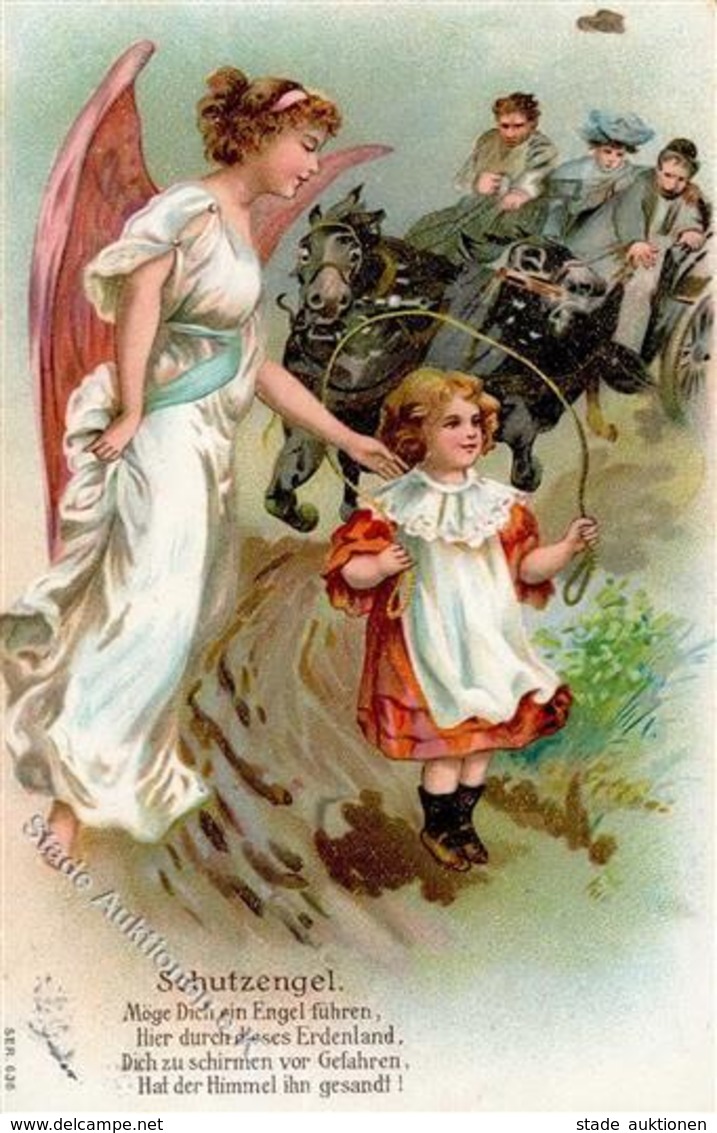 Schutzengel Kinder  Prägedruck 1909 I-II - Engel