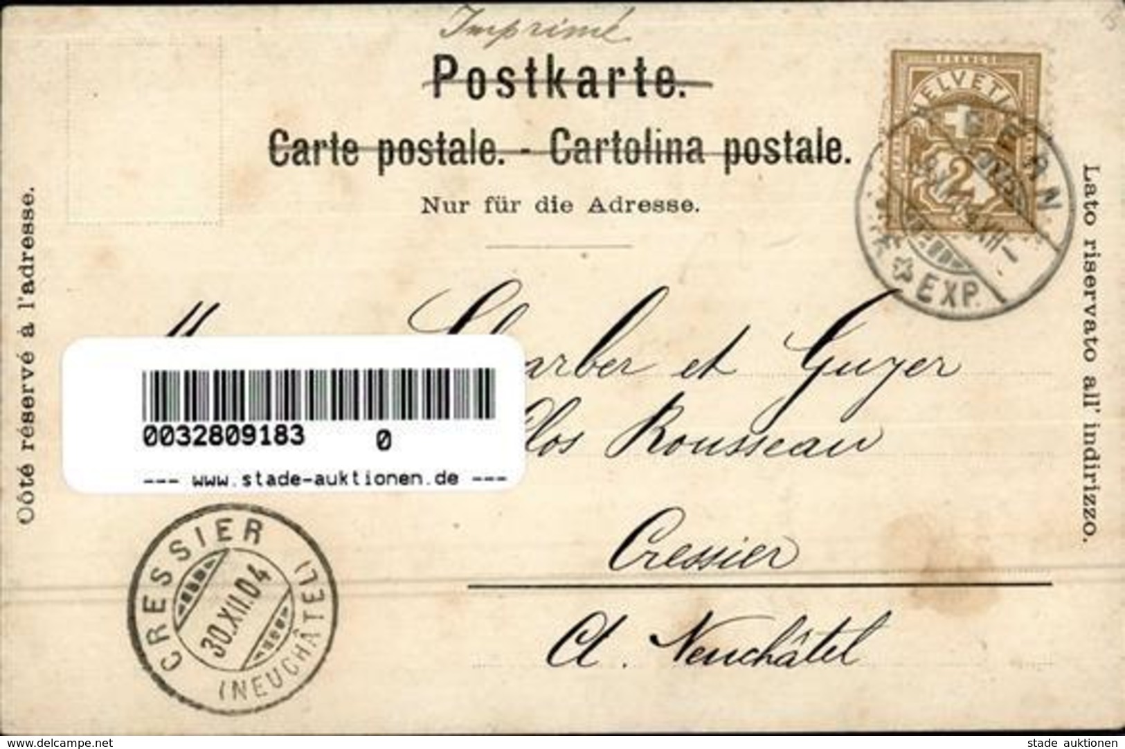 Bär Bern (3000) Schweiz Personifiziert Kartenspiel Bier  Künstlerkarte 1904 I-II Bière - Other & Unclassified