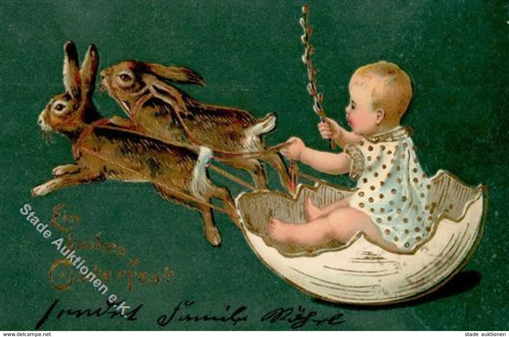 Hase Personifiziert Kind Ostern   Prägedruck 1906 I-II Paques - Sonstige & Ohne Zuordnung