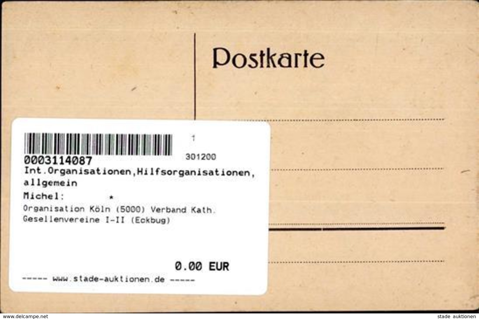 Organisation Köln (5000) Verband Kath. Gesellenvereine I-II (Eckbug) - Autres & Non Classés