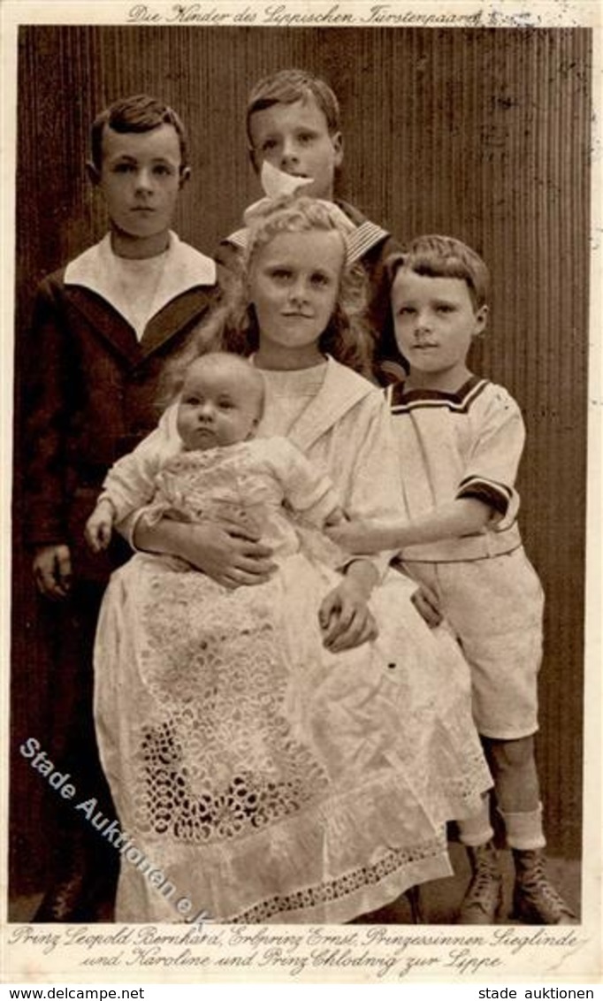 Adel Adel Lippe-Detmold Kinder Der Fürsten Familie  1916 I-II - Familles Royales