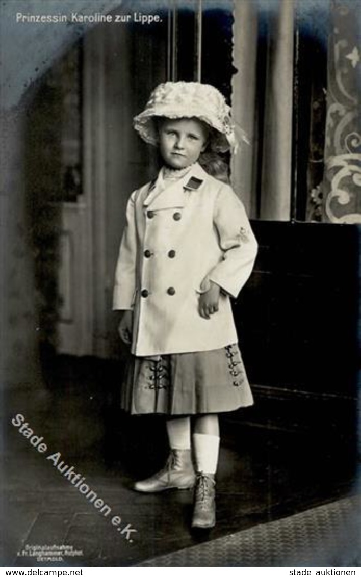 Adel Adel Lippe-Detmold Prinzessin Karoline Foto AK I-II - Royal Families
